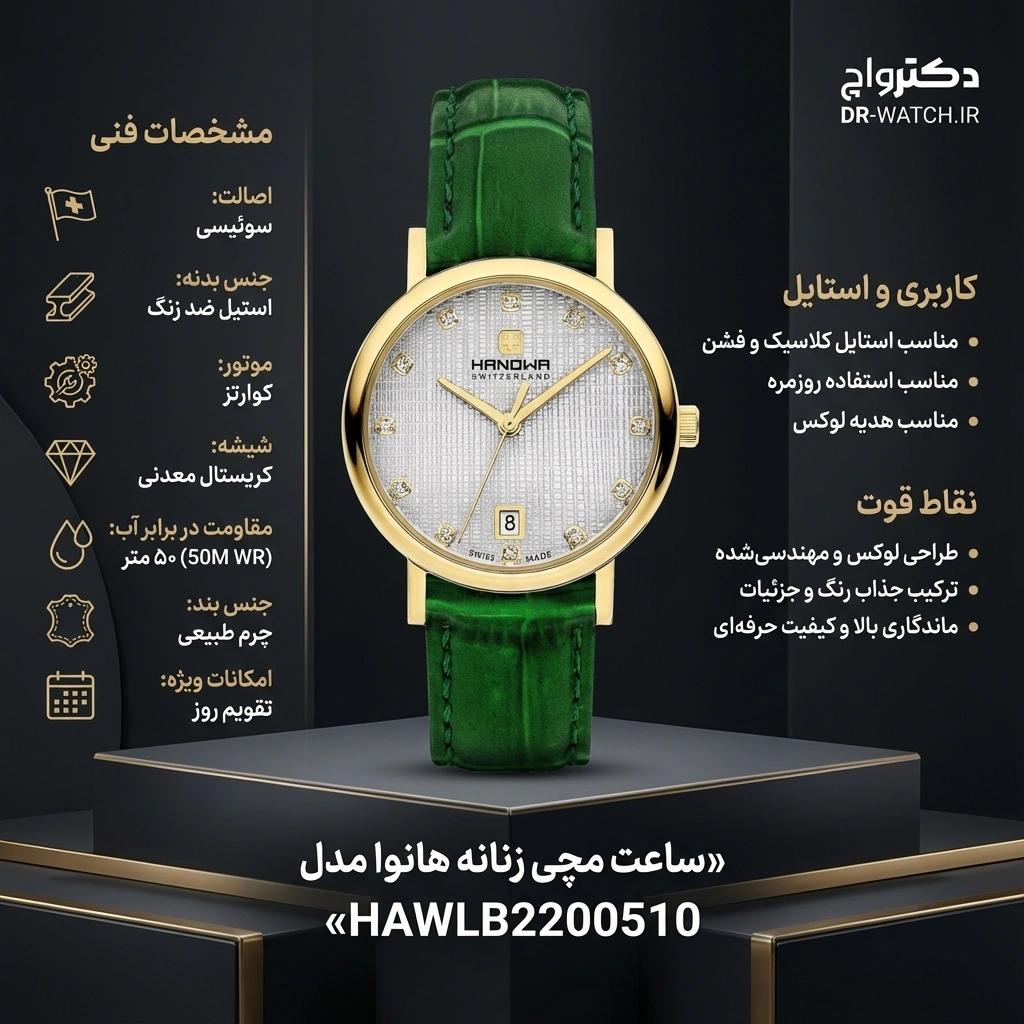 ساعت مچی زنانه هانوا مدل HAWLB2200510