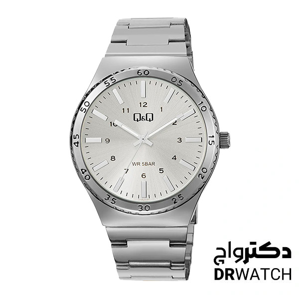 ساعت مچی مردانه نقره ای کیو اند کیو مدل Q70B-001PY