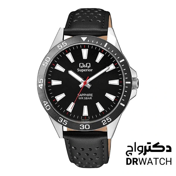 ساعت مچی مردانه بند چرمی کیو اند کیو مدل S08A-004PY