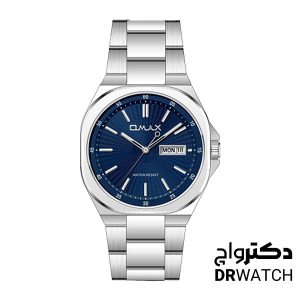 ساعت مچی مردانه استیل صفحه آبی اوماکس یونیورسال مدل SQ_DT003PJ3I