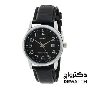 ساعت مچی مردانه بند چرمی مشکی کاسیو جنرال مدل MTP-V002L-1BU