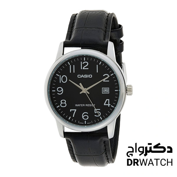 ساعت مچی مردانه بند چرمی مشکی کاسیو جنرال مدل MTP-V002L-1BU