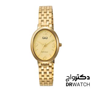 ساعت زنانه ظریف تمام طلایی کیو اند کیو مدل Q10C-002PY