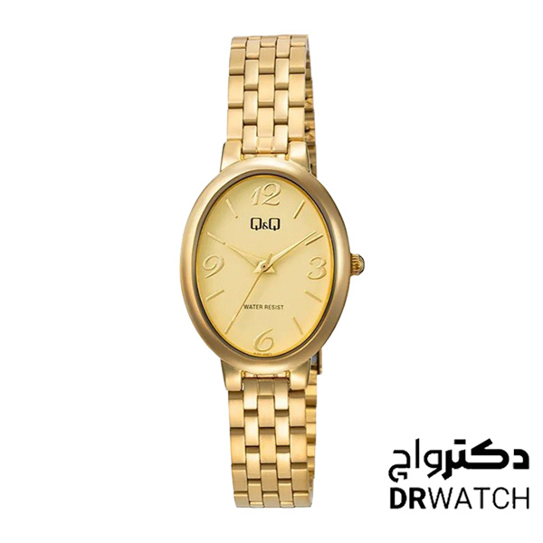 ساعت زنانه ظریف تمام طلایی کیو اند کیو مدل Q10C-002PY