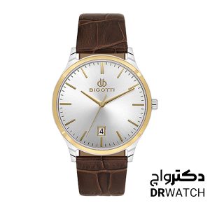 ساعت مچی مردانه اورجینال بند چرمی بیگوتی مدل BG.1.10672-4
